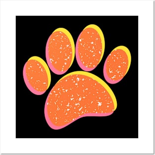 Dog Lover Retro Dog Paw Print Posters and Art